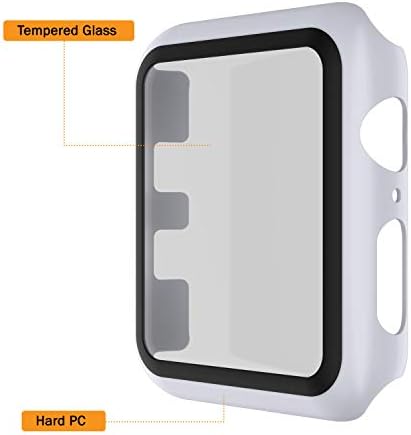 Punkcase for Apple Watch 44 ממ מארז פגוש w/לבנות מגן מסך | 9 שעות זכוכית מחוסמת מזג Iwatch 5 כיסוי | הגנה על גוף